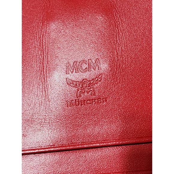 Authentic MCM Zipper Trifold Leather Wallet Red - Picture 6 of 10